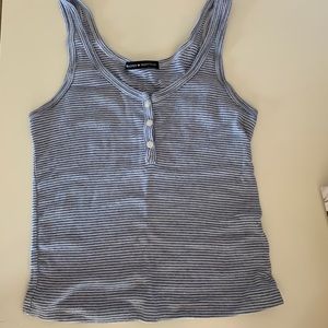 Brandy Melville Blue Stripes Dalis Button Tank